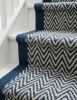 Handwoven Woolen Blue Runner Rug | Rugs by Evergreen Carpets. Item made of wool works with boho & minimalism style