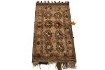 Tribal Antique Baluch Persian rug in Beige-Brown, Ram’s | Area Rug in Rugs by Rug and Kilim. Item composed of wool
