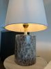 Handcrafted Dark Emperador Marble Cylinder Table Lamp | Lamps by AEGEAN MARBLE ARTISAN ATELIER. Item composed of marble in minimalism or contemporary style