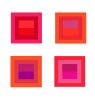 Geometric Color Study set of 4 (Reds and Violet) | Prints by Daylight Dreams Editions. Item made of paper compatible with minimalism and contemporary style