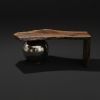 Walnut orb bench | Coffee Table in Tables by Atlantic Fine Woods. Item composed of walnut & steel compatible with minimalism and contemporary style