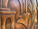 Copper Flower Relief Wall Sculpture | Wall Hangings by Element 29 Metalcraft. Item made of copper works with contemporary & art deco style