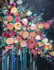 Abstract floral, mixed media on canvas | Oil And Acrylic Painting in Paintings by Tipperleyhill. Item composed of canvas and synthetic