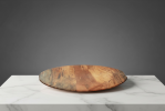 Spalted Beech Art Plate on Carrara Marble Base | Decorative Plate in Decorative Objects by Holzkunst Samuel Meisinger. Item composed of wood compatible with art deco and modern style