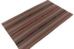 1950s Vintage chaput Kilim rug in Polychromatic Stripe | Area Rug in Rugs by Rug and Kilim
