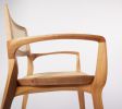 Post-Modern Style Aurora Chair in Sculpted Solid Wood | Armchair in Chairs by SIMONINI. Item made of walnut with fabric