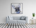MY FRENCH BOULEDOGUE | Oil And Acrylic Painting in Paintings by Virginie SCHROEDER. Item composed of canvas in art deco style
