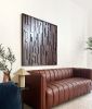 Masie | Chocolate Maroon Enameled Sculptural Art | Mixed Media by Blank Space Studios. Item made of oak wood works with mid century modern & contemporary style