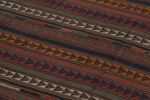 Vintage Persian Square Kilim, Polychromatic Geometric Stripe | Area Rug in Rugs by Rug and Kilim