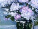 White Peonies in Vase - Floral Palette Knife Painting | Oil And Acrylic Painting in Paintings by Filomena Booth Fine Art. Item made of canvas works with contemporary style