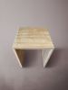 Travertine Nightstand. Travertine Bedside Table. Unique | Storage by HamamDecor LLC. Item made of marble compatible with minimalism and contemporary style