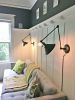 Plug in Swinging Adjustable Wall Light - Industrial Sconce | Sconces by Retro Steam Works. Item composed of fabric and metal in mid century modern or industrial style