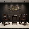 Minimalist Ming Style Imperial Horseshoe Armchair Trio Set | Chairs by Dynasty Artisan. Item composed of wood in minimalism or contemporary style