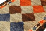 Vintage Gabbeh Tribal Runner in Gray with Brown, Orange | Area Rug in Rugs by Rug and Kilim