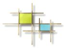 "Gridded" AP Glass and Metal Wall Sculpture | Wall Hangings by Karo Studios. Item made of metal with glass