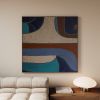 Mid Century Modern Geometric Artwork | Oil And Acrylic Painting in Paintings by Berezart. Item composed of canvas in boho or minimalism style