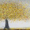 Yellow Bloom | Oil And Acrylic Painting in Paintings by DaggArt. Item made of canvas with synthetic