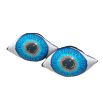 organic cotton sateen BLUE EYE sculpted pillow | Pillows by Mommani Threads | Blue Ridge Vision in Boone. Item made of cotton works with contemporary style