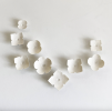 Unique porcelain ceramic original wall sculpture art set | Wall Hangings by Elizabeth Prince Ceramics. Item made of ceramic compatible with minimalism and mid century modern style