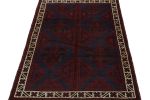 Rug & Kilim's Baluch Tribal Rug in Red & Blue Geometric | Area Rug in Rugs by Rug and Kilim