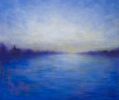 Blue September | Oil And Acrylic Painting in Paintings by Victoria Veedell. Item composed of canvas & synthetic