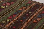 Vintage Persian Soumak Kilim, Vibrant Tribal Geometric | Area Rug in Rugs by Rug and Kilim