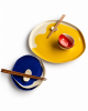 Bauhaus Sushi Set for Two — Round Plates | Platter in Serveware by Pottery & Poetry. Item made of ceramic compatible with contemporary style