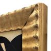 Bold Black and White Collage in Vintage Gold "Ripple" Frame | Paintings by Suzanne Nicoll Studio. Item made of wood & paper compatible with boho and mid century modern style