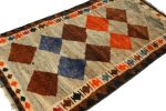 Vintage Gabbeh Tribal Runner in Gray with Brown, Orange | Area Rug in Rugs by Rug and Kilim
