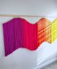 Golden Hour: Large Wavy Textured Boho Wall Hanging | Wall Sculpture in Wall Hangings by Cadence by Clarity Craft Studio. Item composed of wood and fiber in boho or contemporary style