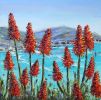 Palette Knife Painting in Oil, Big Sur | Oil And Acrylic Painting in Paintings by Lisa Elley ART | Wente Estate Tasting Room & Winemakers Studio in Livermore. Item made of synthetic