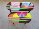 Colorful Pop Art Resin Side Coffee Tables | Side Table in Tables by Epoxy Coffee Table Shop. Item made of wood works with boho & mid century modern style