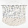 Painted Wavy Stripe Fringe Wall Hanging in Gray | Tapestry in Wall Hangings by Julia Canright. Item composed of canvas & copper compatible with boho and coastal style