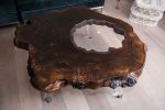 Giant Walnut Burl+Lucite Mod Coffee Table | Tables by Lumberlust Designs. Item made of walnut & synthetic