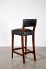 Exotic Wood Stool with Wrapped Leather by Costantini, Neto | Dining Chair in Chairs by Costantini Design. Item composed of wood and bronze