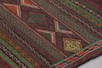 Vintage Persian Soumak Kilim, Burgundy with Vibrant Tribal | Area Rug in Rugs by Rug and Kilim