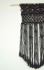 Black Macrame Wall Hanging | Wall Hangings by Q Wollock. Item made of cotton & fiber