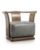 Solid Exotic Wood Lounge Chair in Leather by Costantini, Sim | Accent Chair in Chairs by Costantini Design. Item made of wood & leather