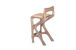 Amorph Chimera Bar Stool with Back, Stained Gray Oak | Chairs by Amorph. Item composed of wood & leather