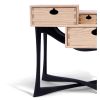 Ash Coriolis End Table w/ Burnt Legs Three Drawer Nightstand | Side Table in Tables by Arid. Item made of wood works with minimalism & contemporary style