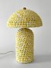 The Knitty Table Lamp in Daffodil | Lamps by Meg Morrison. Item made of fabric with ceramic works with boho & mid century modern style
