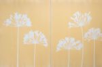 Five Yellow Agapanthus Diptych (PAIR of 24 x 18" monotypes) | Lithograph in Paintings by Christine So. Item composed of paper in boho or country & farmhouse style
