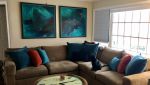 Under the Wave Diptych | Oil And Acrylic Painting in Paintings by Jen Sterling. Item composed of canvas