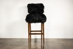 Modern Bar Stool in Exotic Wood and Sheepskin from Costantin | Chairs by Costantini Design. Item made of wood & fabric compatible with contemporary and modern style