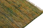 Hand-Knotted Contemporary Rug in Straited Green & Gold | Area Rug in Rugs by Rug and Kilim