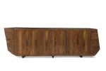 Asymmetrical Low Bookcase in English Walnut | Book Case in Storage by Jonathan Field. Item composed of wood