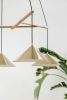 Emily Group of Three brass | Chandeliers by MOSS Objects. Item made of oak wood with brass works with minimalism & mid century modern style
