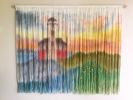 LIGHTHOUSE Coastal Landscape Dyed Tapestry Wall Hanging | Wall Hangings by Wallflowers Hanging Art. Item made of oak wood with fiber works with country & farmhouse & eclectic & maximalism style