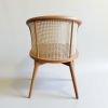 Vera Woven Rattan Back Dining Chair | Chairs by Kleinhaus Furniture. Item made of wood with fabric works with boho & mid century modern style