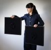 Enigma - Sculptural Black Tapestry | Wall Hangings by Lale Studio & Shop. Item made of oak wood with wool works with contemporary & japandi style